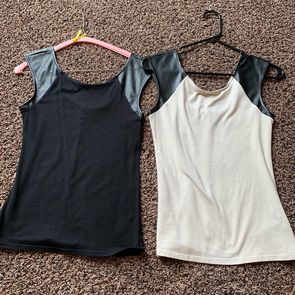 Express leather trimmed tanks